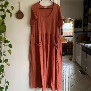 Foothill Fawn cotton dress xxl terra cotta